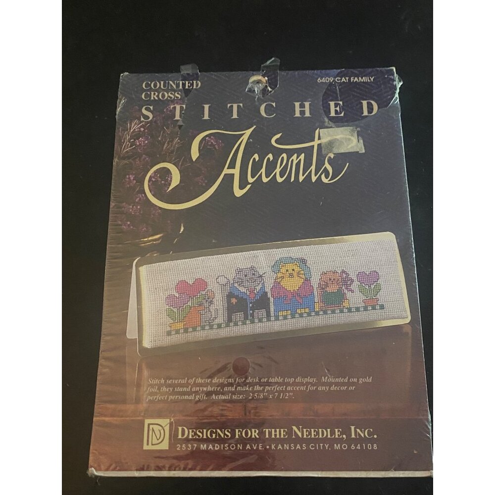Designs for the Needle Counted Cross Stitch Kit #6409 Cat Family